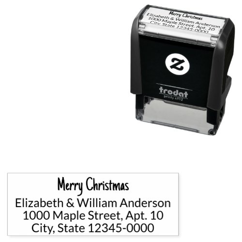 Merry Christmas Casual Font Name Return Address Self_inking Stamp