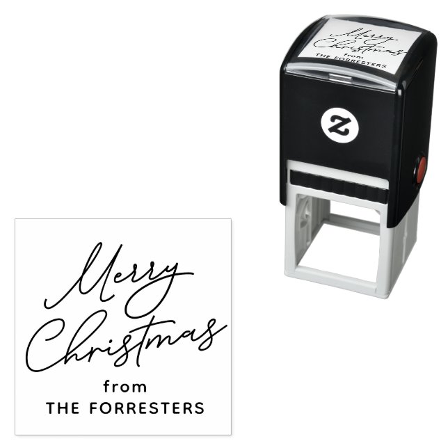 Merry Christmas casual script personalized gift Self-inking Stamp (In Situ)