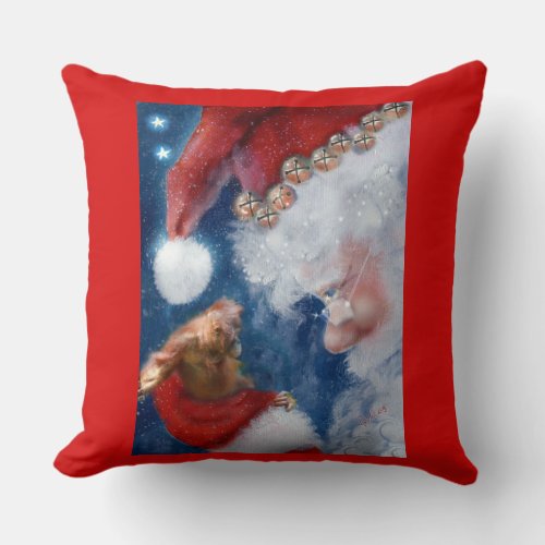 Merry Christmas Cat and Dog Throw Pillow