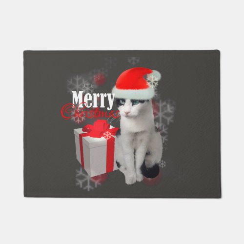 Merry Christmas Cat and Pack Doormat