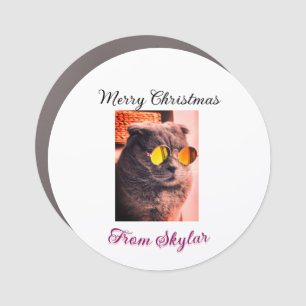Merry Christmas cat dog pet animal love photo Car Magnet