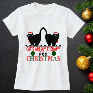 Merry Christmas Cat Funny Cute Personalize Holiday T-Shirt