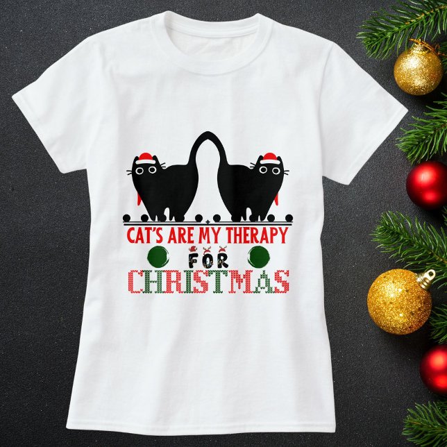 Merry Christmas Cat Funny Cute Personalize Holiday T-Shirt (Creator Uploaded)