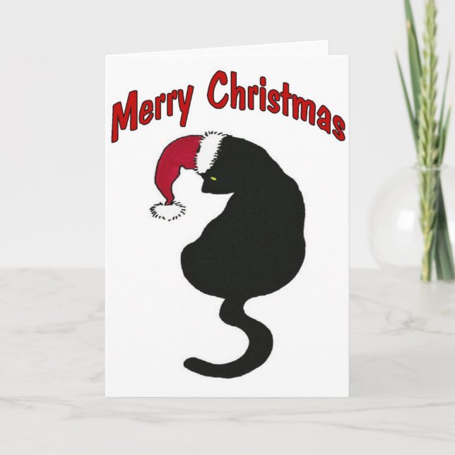Merry Christmas cat Holiday Card (Front)