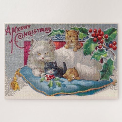 Merry Christmas Cat Kittens  Jigsaw Puzzle