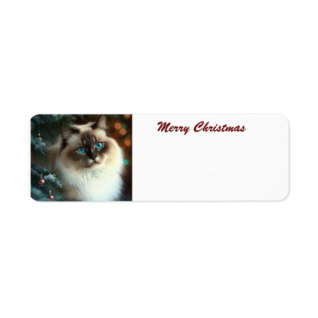 Merry Christmas Cat Label (Front)
