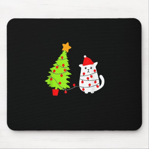 Merry Christmas Cat Lover Funny Cat Mom Crazy Cat  Mouse Pad