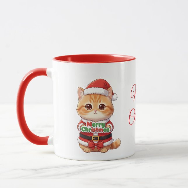 Merry Christmas Cat Lover's Mug (Left)