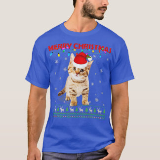 Merry Christmas Cat Matching Family Pajamas Meowy T-Shirt
