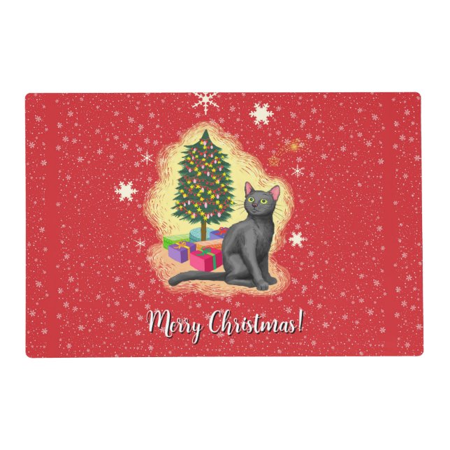 Merry Christmas Cat Placemat (Front)