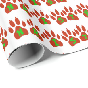 Merry Christmas Cat Prints Gift Wrap