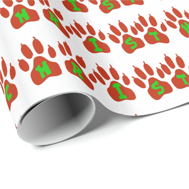 Merry Christmas Cat Prints Gift Wrap (Roll Corner)