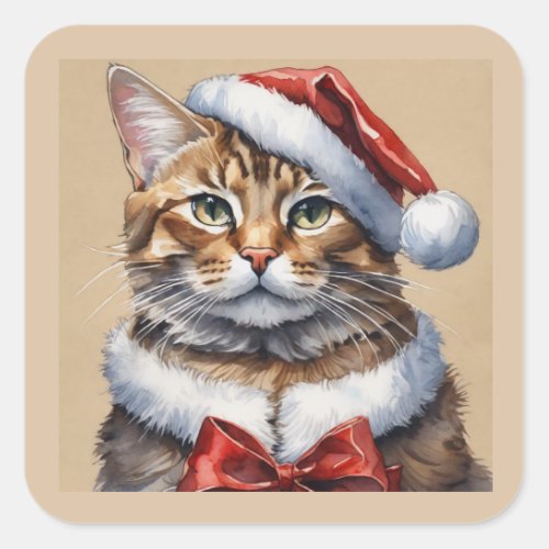 Merry Christmas Cat sticker