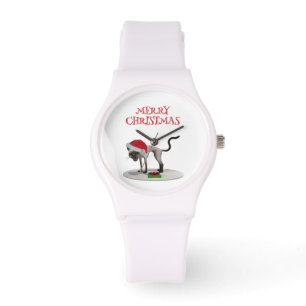Merry Christmas. Cat with Santa hat Watch