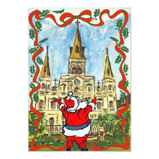 Merry Christmas Cathedral Santa Card
