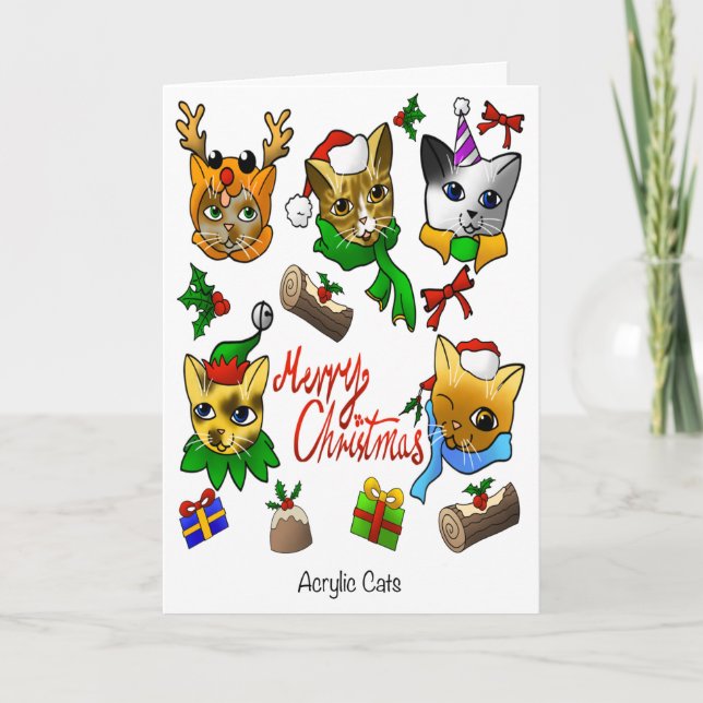 Merry Christmas Cats Card (Front)