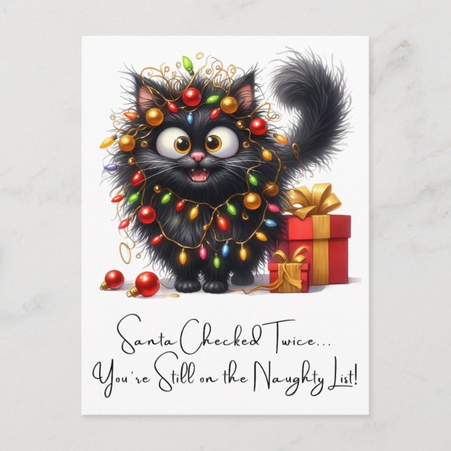 Merry Christmas Cats Funny Quotes For Friends  Holiday Postcard (Front)