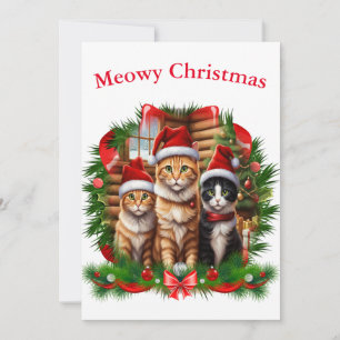 Merry Christmas cats  Holiday Card