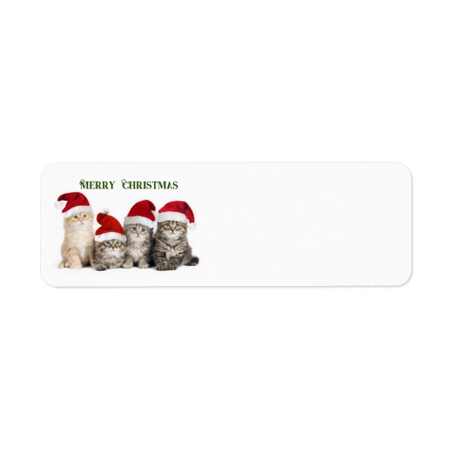 Merry Christmas Cats Label (Front)