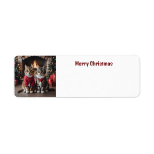 Merry Christmas Cats Label