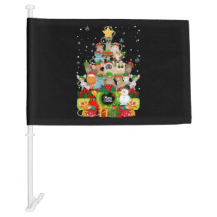 Merry Christmas Cats Tree Xmas Cat Car Flag