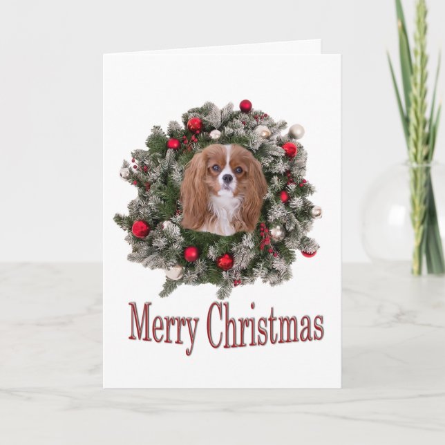 Merry Christmas Cavalier King Card (Front)