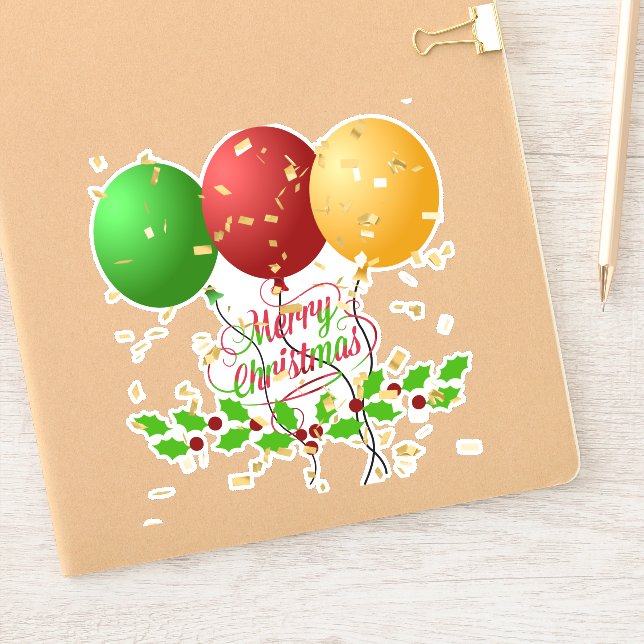 Merry Christmas Celebration Sticker (Notebook)