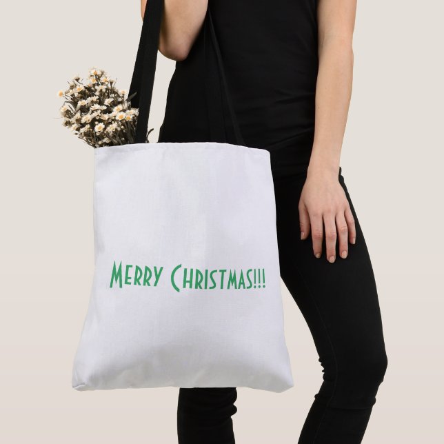 Merry Christmas Celebration wish Printed Shopping Tote Bag (Close Up)