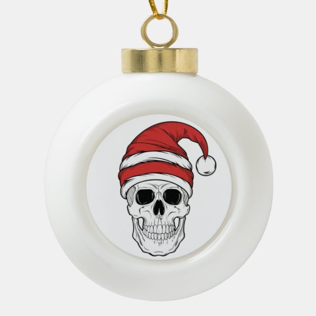 Merry Christmas Ceramic Ball Christmas Ornament (Front)
