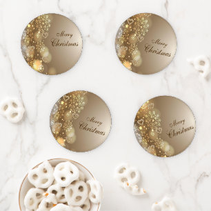 Merry Christmas Ceramic Coaster Set
