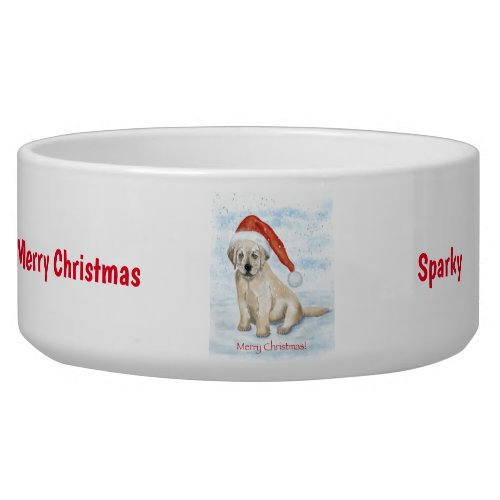 Merry Christmas Ceramic Dog Bowl