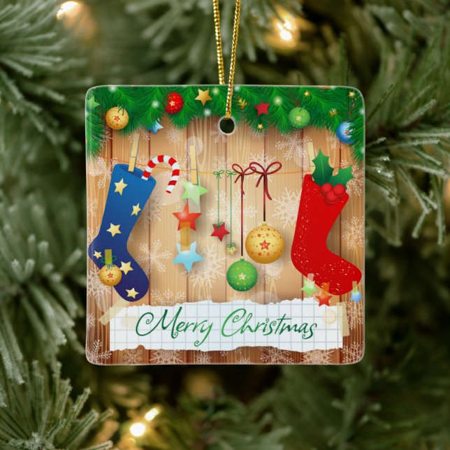 Merry Christmas  Ceramic Ornament (Tree)