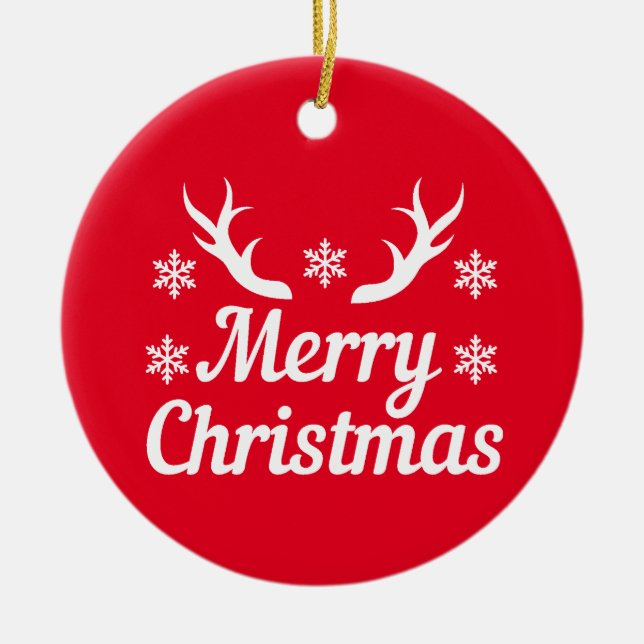 Merry Christmas  Ceramic Ornament (Front)