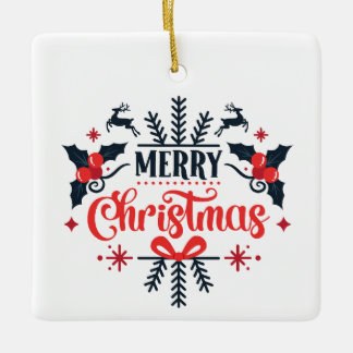 Merry Christmas Ceramic Ornament