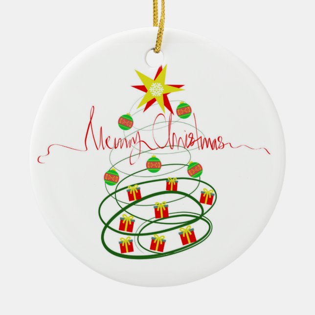 Merry Christmas Ceramic Ornament (Front)