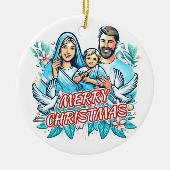 Merry Christmas  Ceramic Ornament (Front)