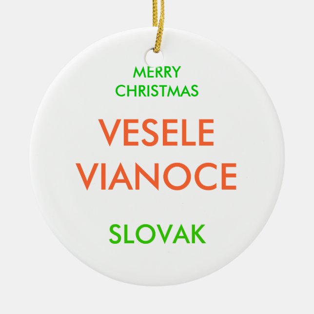 MERRY CHRISTMAS, CERAMIC ORNAMENT (Front)