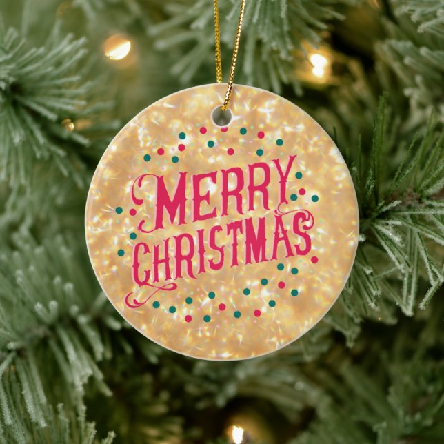 Merry Christmas Ceramic Ornament (Tree)