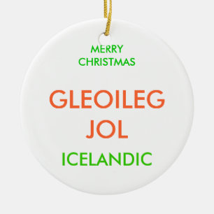 MERRY CHRISTMAS, CERAMIC ORNAMENT