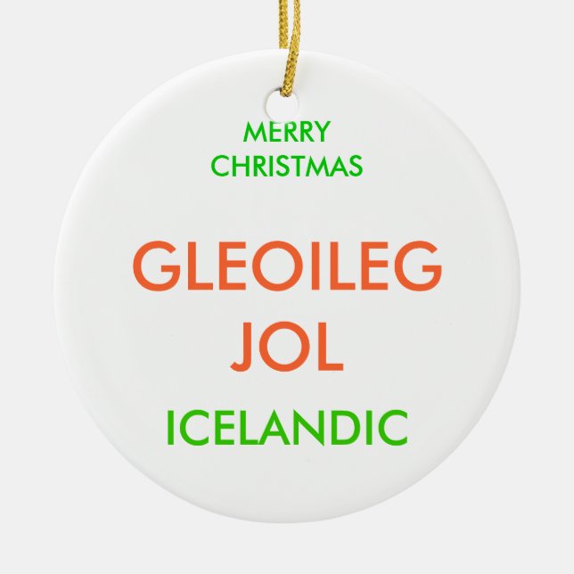 MERRY CHRISTMAS, CERAMIC ORNAMENT (Front)