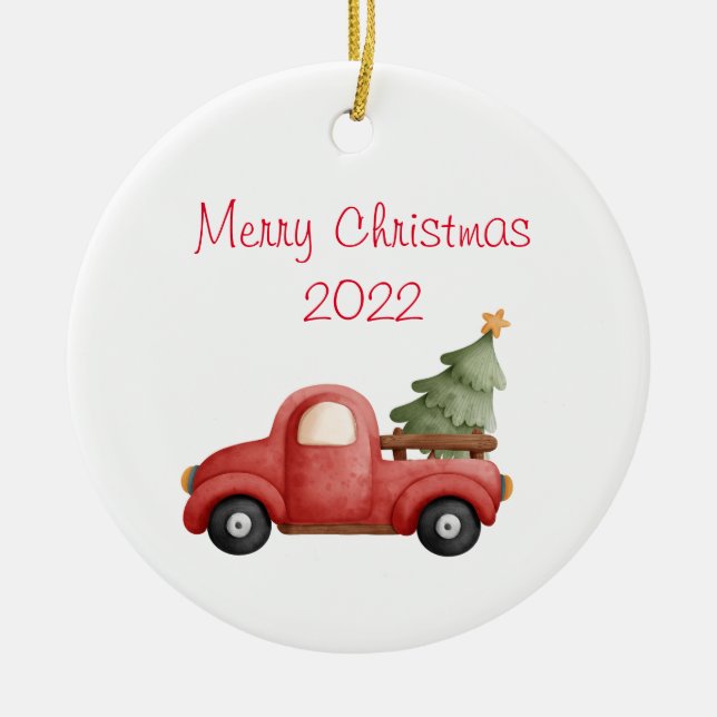 merry christmas   ceramic ornament (Front)