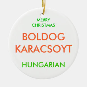 MERRY CHRISTMAS, CERAMIC ORNAMENT