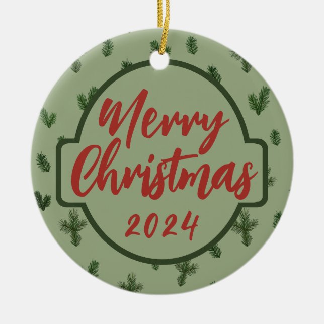 merry christmas  ceramic ornament (Front)