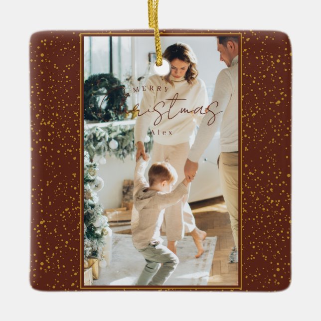 Merry Christmas  Ceramic Ornament (Front)