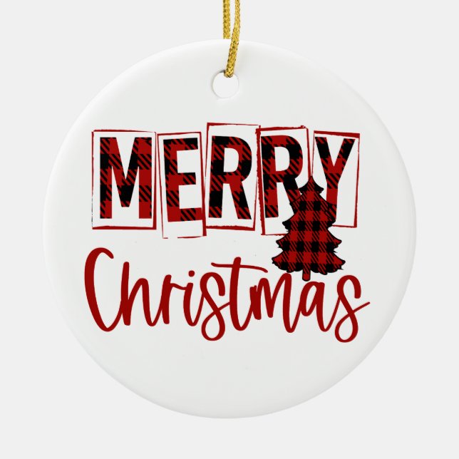 Merry Christmas   Ceramic Ornament (Front)