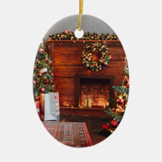  Merry Christmas Ceramic Ornament (Front)