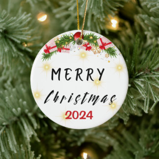 Merry Christmas Ceramic Ornament