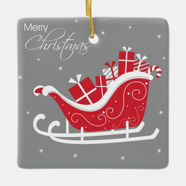 Merry Christmas  Ceramic Ornament (Front)