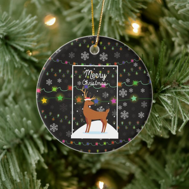 Merry Christmas Ceramic Ornament (Tree)