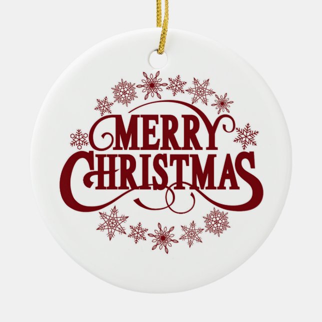 Merry Christmas  Ceramic Ornament (Front)